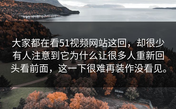 大家都在看51视频网站这回，却很少有人注意到它为什么让很多人重新回头看前面，这一下很难再装作没看见。  第1张
