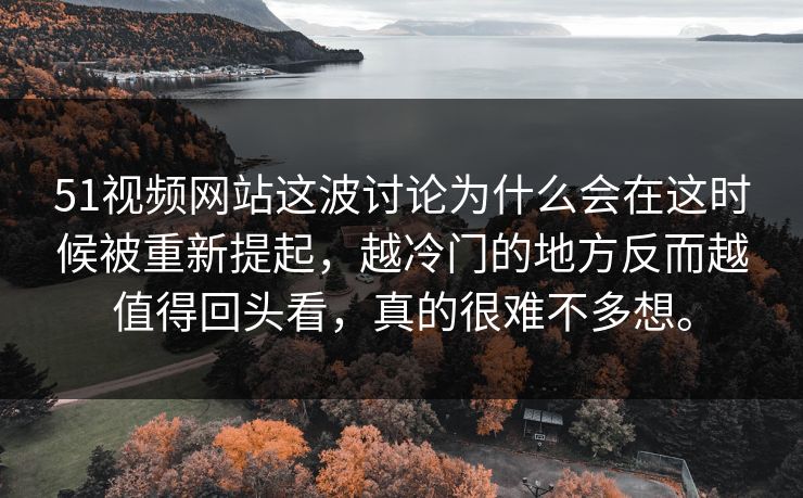 51视频网站这波讨论为什么会在这时候被重新提起，越冷门的地方反而越值得回头看，真的很难不多想。  第1张