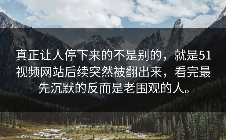 真正让人停下来的不是别的，就是51视频网站后续突然被翻出来，看完最先沉默的反而是老围观的人。  第1张