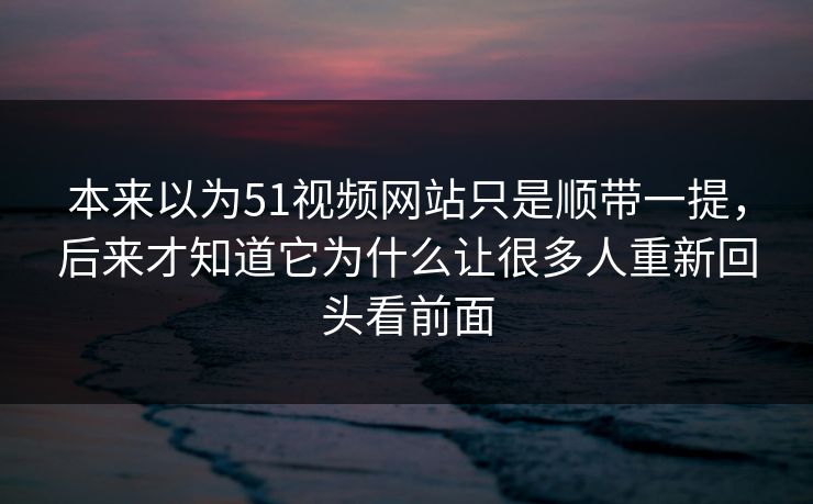 本来以为51视频网站只是顺带一提，后来才知道它为什么让很多人重新回头看前面  第1张