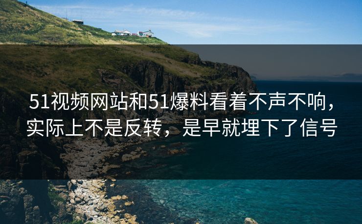 51视频网站和51爆料看着不声不响,实际上不是反转,是早就埋下了信号 第1张 51视频网站和51爆料看着不声不响,实际上不是反转,是早就埋下了信号 第1张